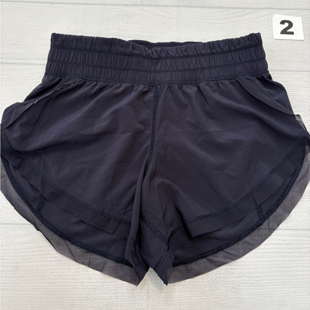 lululemon athletica Navy Smocked-Waist Athletic Shorts
